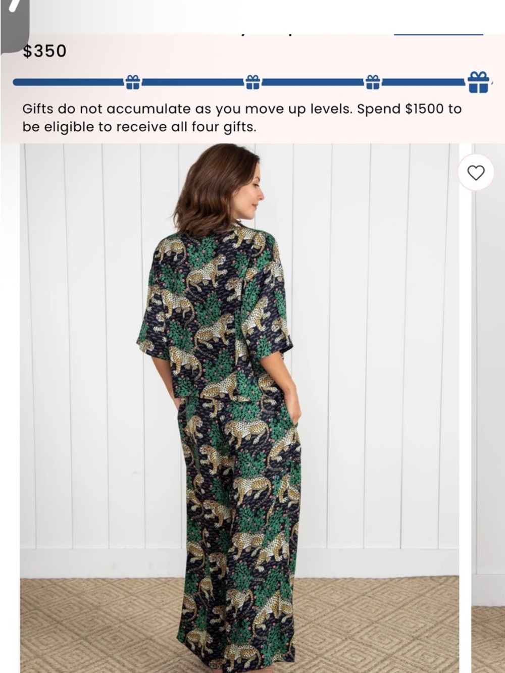 Print fresh Eco Satin Wildest Dreams Set in Bagheera - Size S